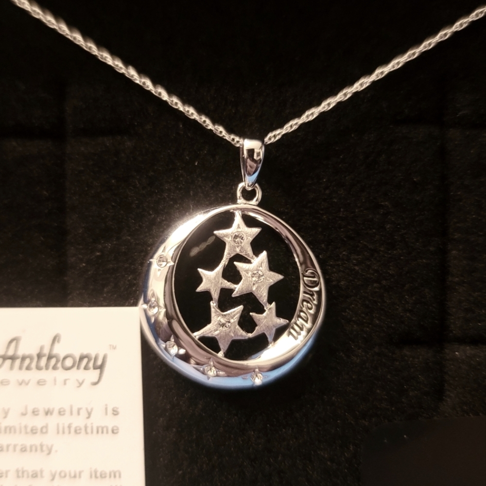 Silver Tone Dream and Star Necklace Michael Anthony